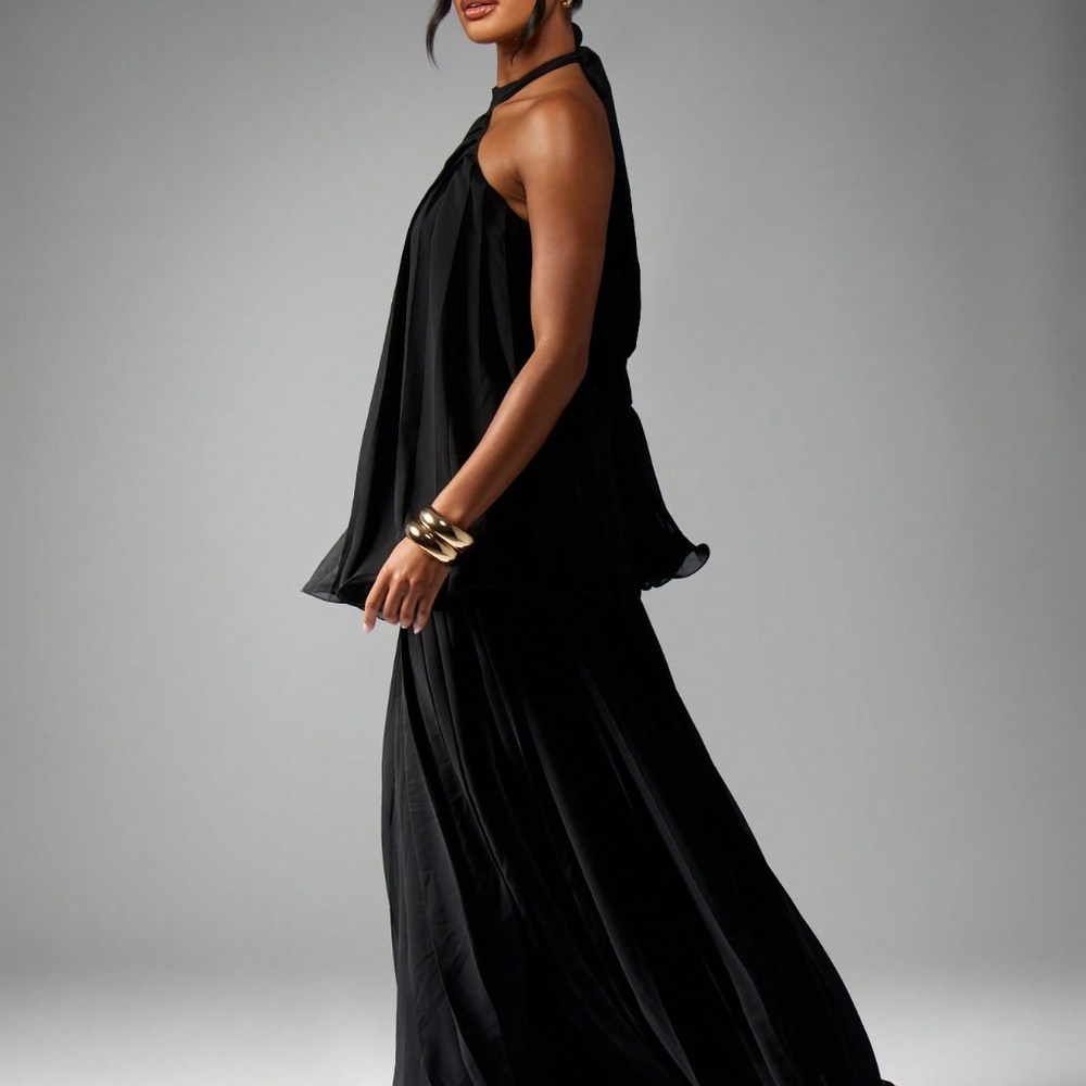 Missguided Black Halter Maxi Dress View 6